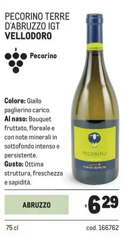 Metro Pecorino terre d'abruzzo igt Vellodoro offerta