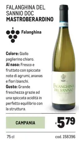 Metro Falanghina del sannio doc Mastroberardino offerta