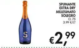 Coal Spumante Extra Dry Millesimato Solegro offerta