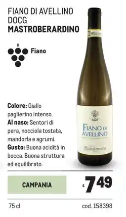 Metro Fiano di avellino docg Mastroberardino offerta