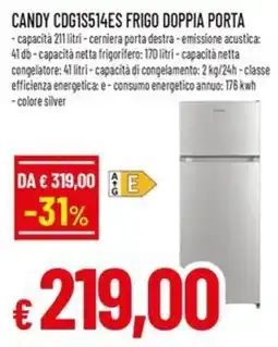 Famila CANDY CDG1S514ES FRIGO DOPPIA PORTA offerta