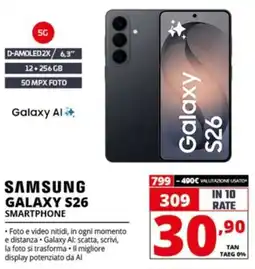 Comet Samsung galaxy S26 smartphone offerta