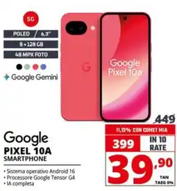 Comet Google Pixel 10A Smartphone offerta