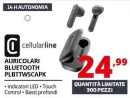 Comet cellularline AURICOLARI BLUETOOTH PLBTTWSCAPK offerta