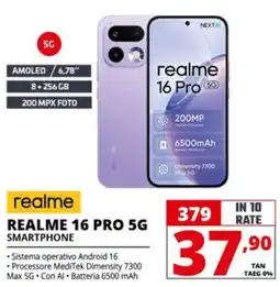 Comet realme REALME 16 PRO 5G SMARTPHONE offerta