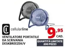 Comet cellularline VENTILATORE PORTATILE DA SCRIVANIA DESKBREEZEK/V offerta
