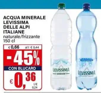 Il Gigante Acqua minerale levissima delle alpi italiane offerta