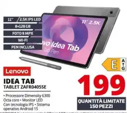Comet Lenovo IDEA TAB offerta