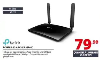 Comet tp-link ROUTER 4G ARCHER MR400 offerta
