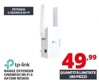 Comet tp-link RANGE EXTENDER ONEMESH WI-FI 6 AX1500 RE505X offerta