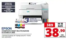 Comet EPSON STAMPANTE INKJET MULTIFUNZIONE ECOTANK ET-3956 offerta