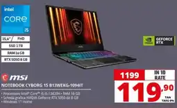 Comet msi NOTEBOOK CYBORG 15 B13WEKG-1094IT offerta