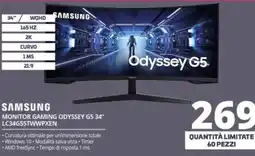 Comet Samsung monitor gaming odyssey G5 34" LC34G55TWWPXEN offerta