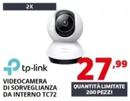 Comet tp-link VIDEOCAMERA DI SORVEGLIANZA DA INTERNO TC72 offerta