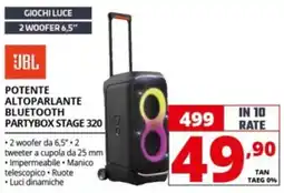 Comet JBL POTENTE ALTOPARLANTE BLUETOOTH PARTYBOX STAGE 320 offerta