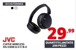 Comet JVC CUFFIE WIRELESS HA-S36W-A-U E B-U offerta