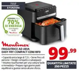 Comet Moulinex FRIGGITRICE AD ARIA EASY FRY COMPACT EZ8618F0 offerta