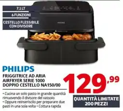 Comet PHILIPS FRIGGITRICE AD ARIA AIRFRYER SERIE 1000 DOPPIO CESTELLO NA150/00 offerta