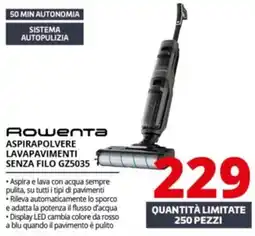 Comet Rowenta Aspirapolvere Lavapavimenti Senza Filo GZ5035 offerta
