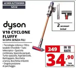 Comet dyson V10 CYCLONE FLUFFY SCOPA SENZA FILI offerta
