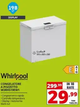 Comet Whirlpool CONGELATORE A POZZETTO W3RHS19EW1 offerta
