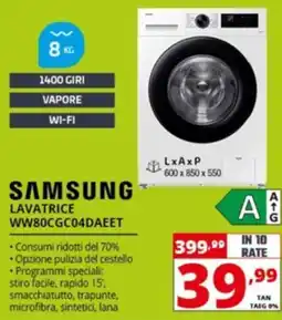 Comet SAMSUNG LAVATRICE WW80CGC04DAEET offerta
