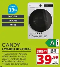 Comet CANDY LAVATRICE BP 413BL8-S offerta