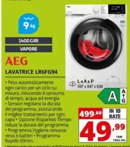 Comet AEG LAVATRICE LR6FG94 offerta