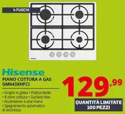 Comet Hisense PIANO COTTURA A GAS GM643XHFCI offerta