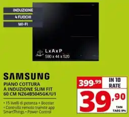 Comet Samsung piano cottura a induzione slim fit 60 cm NZ64B504GK/U1 offerta