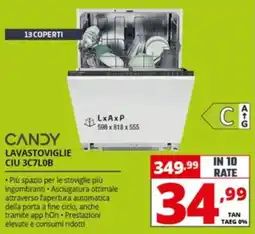 Comet CANDY LAVASTOVIGLIE CIU 3C7L0B offerta