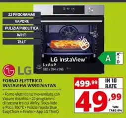 Comet Forno elettrico InstaView LG WS9D7651WS offerta