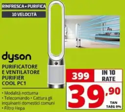 Comet dyson PURIFICATORE E VENTILATORE PURIFIER COOL PC1 offerta