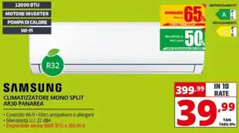 Comet SAMSUNG CLIMATIZZATORE MONO SPLIT AR30 PANAREA offerta