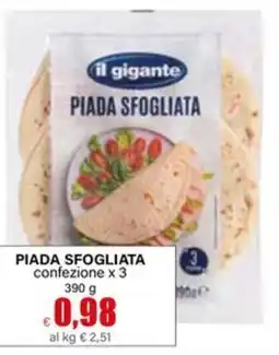 Il Gigante il gigante PIADA SFOLIATA offerta