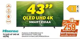 Expert Hisense TV QLED 43" UHD 4K 43E79Q offerta