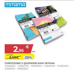Toys Center CONFEZIONE 5 QUADERNI MAXI MITAMA offerta