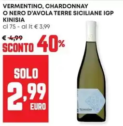 Panorama VERMENTINO, CHARDONNAY O NERO D'AVOLA TERRE SICILIANE IGP KINISIA offerta