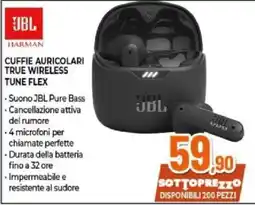Expert JBL CUFFIE AURICOLARI TRUE WIRELESS TUNE FLEX offerta