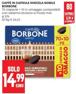 Pam Caffè in capsule miscela nobile Borbone offerta