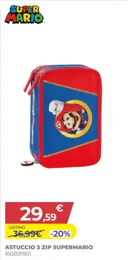 Toys Center ASTUCCIO 3 ZIP SUPERMARIO offerta