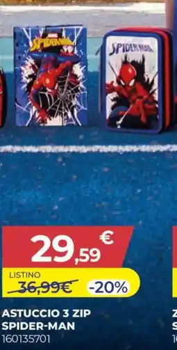 Toys Center Astuccio 3 zip spider-man offerta