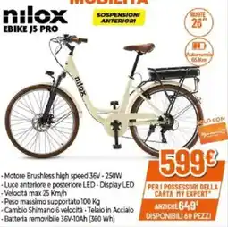 Expert nilox EBIKE J5 PRO offerta