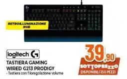 Expert logitech G TASTIERA GAMING WIRED G213 PRODIGY offerta
