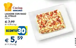 Esselunga Lasagne con ragù al vitello offerta