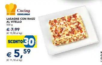 Esselunga Lasagne con ragù al vitello offerta