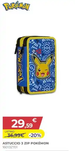 Toys Center ASTUCCIO 3 ZIP POKÉMON offerta
