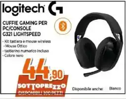 Expert logitech G CUFFIE GAMING PER PC/CONSOLE G321 LIGHTSPEED offerta