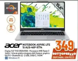 Expert acer NOTEBOOK ASPIRE LITE offerta