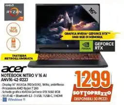 Expert acer NOTEBOOK NITRO V 16 AI offerta